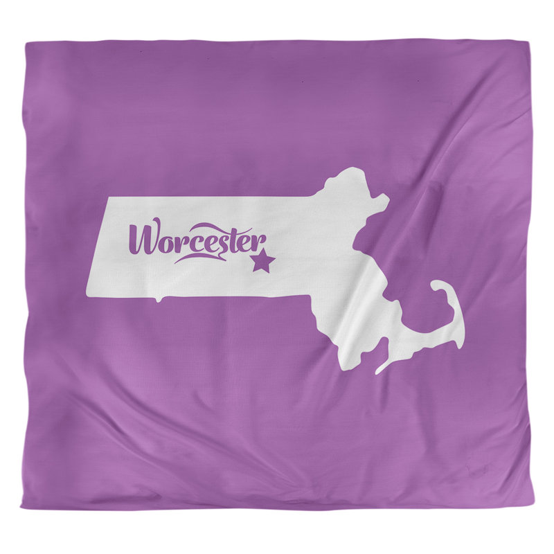 Housse de couette simple Massachusetts, Housse de couette pour grand lit, Violet, Microfibre