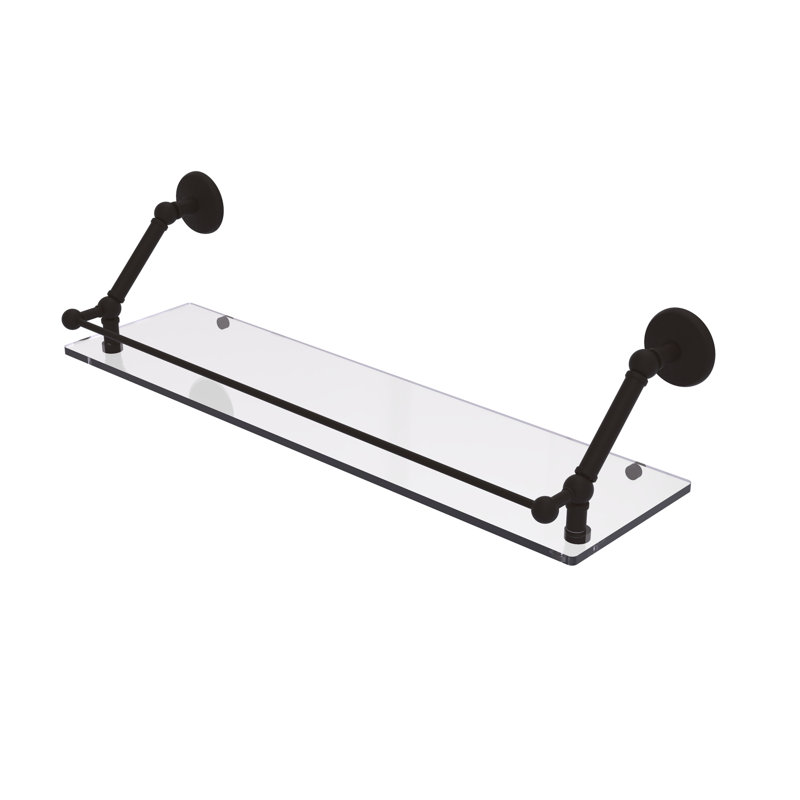 Tablette flottante avec barre de galerie Marchmont, Bronze huilé, H 8 po x l 30 po x P 8,6 po