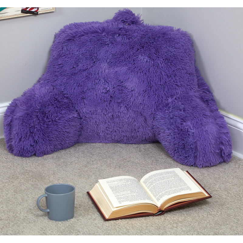  Shaggy Backrest Pillow, Purple