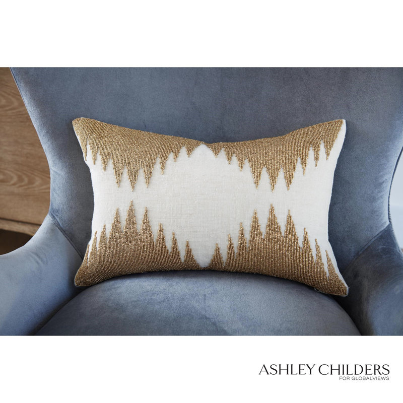 Tristan Pillow-Gold Seed Beads/Bone