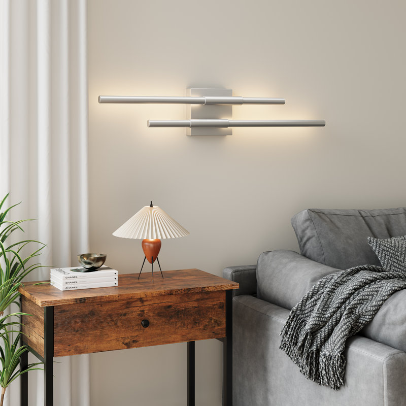 Éclairage de salle de bain à intensité variable à 2 lumières DEL Buchan, Argent argent
