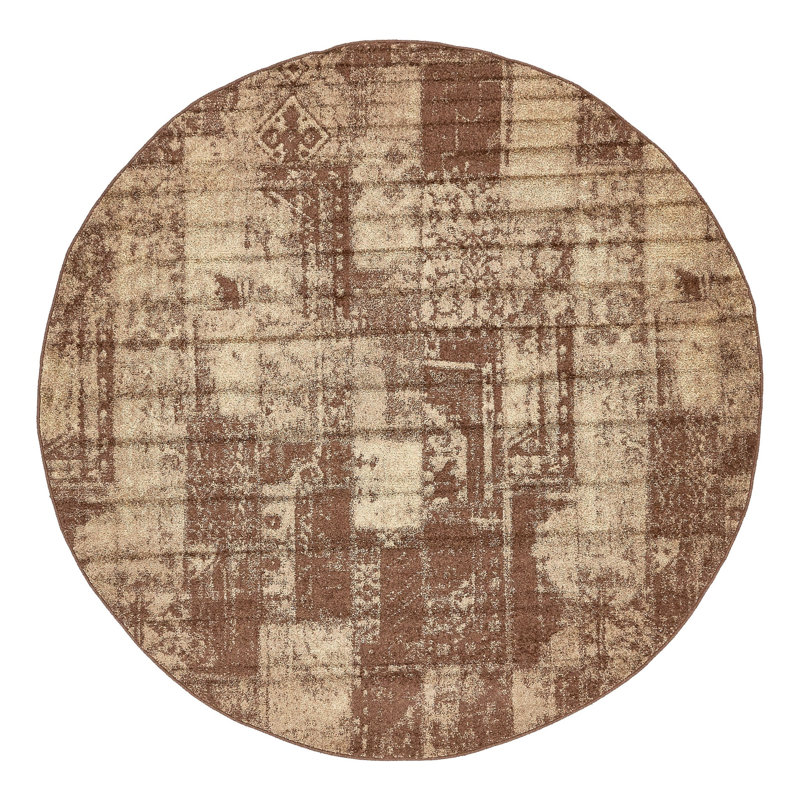 Tapis brun Weese, Rond 7 pi 10 po