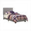 Lit simple à panneau tapissier gris classique, structure moderne à profil bas pour petite chambre à coucher ou espace de couchage adolescent