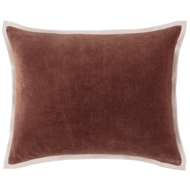 Gehry Velvet/Linen Decorative Pillow, Pillow Cover Only - No Insert, Russet, 16"H x 20"W