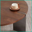 Table basse ronde en bois de noyer avec pieds en métal noir - écologique et amp; Facile à nettoyer pour le salon-385929332