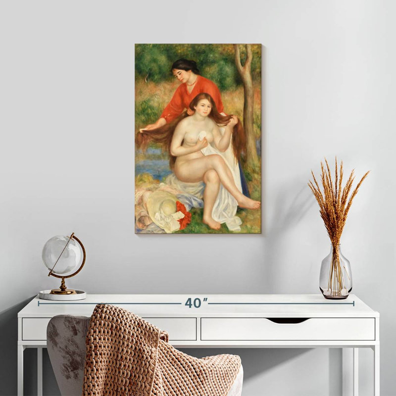 Leisha Bather And Maid, H 24 po x l 16 po