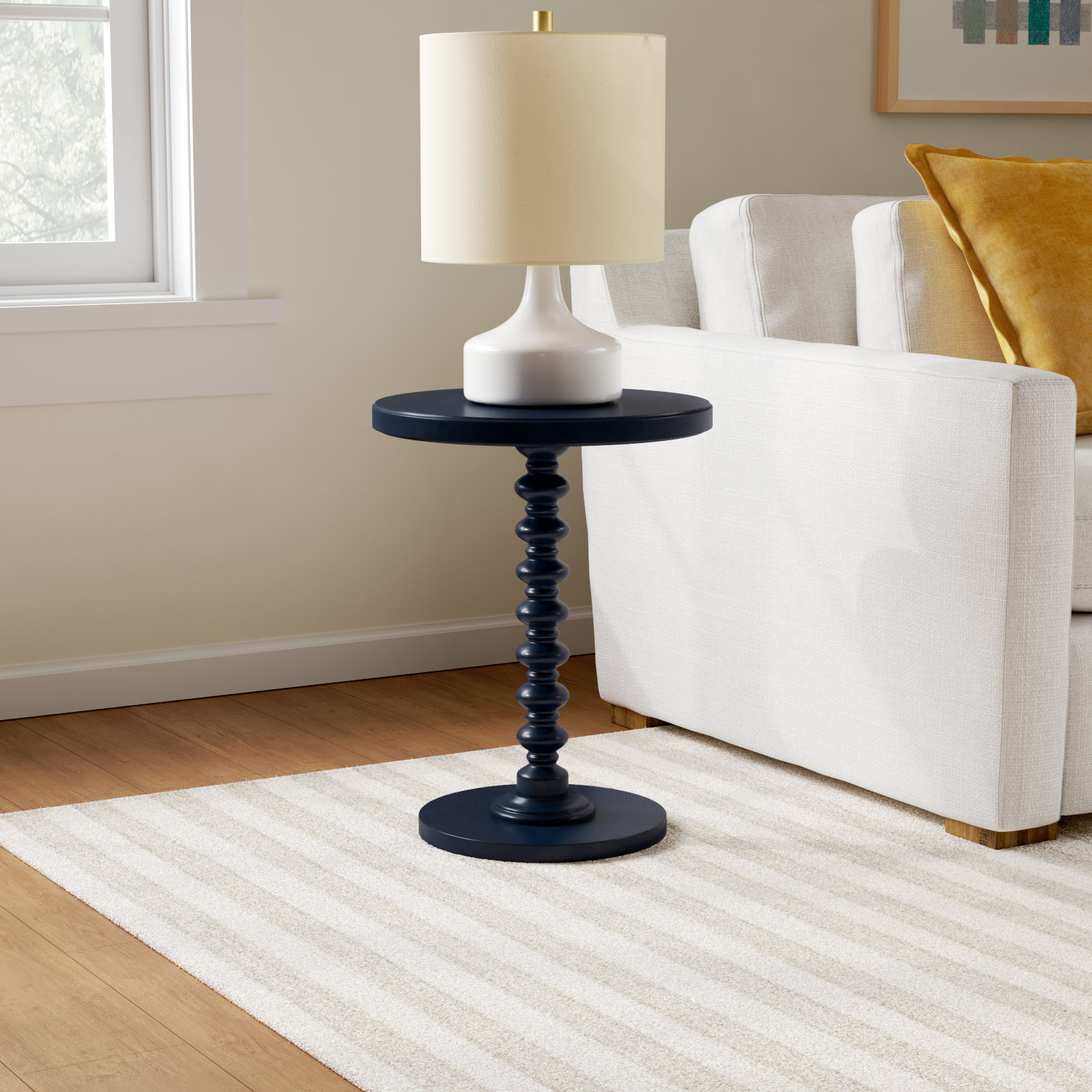 Fiama End Table, Navy Blue, 22.25" H x 17" W x 17" D