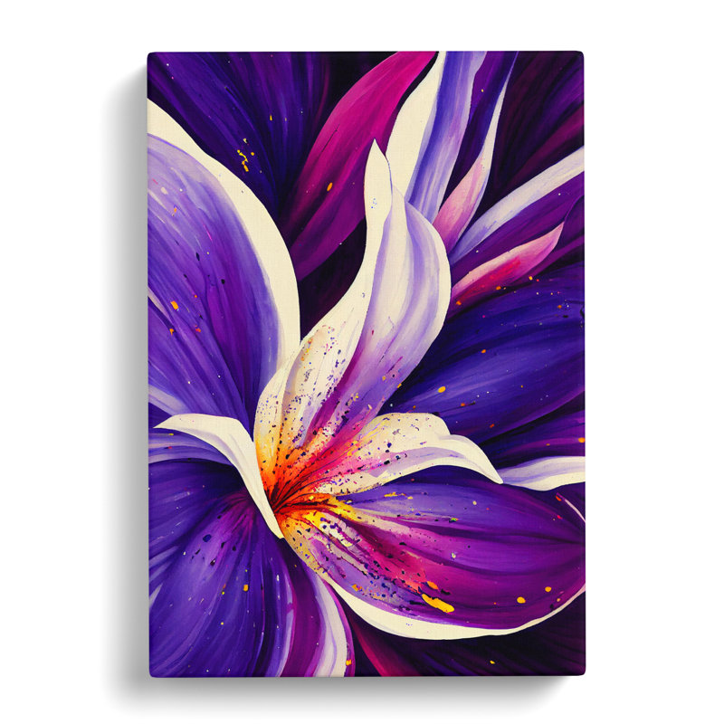 Haninerm Iris Flower Splatter Vol.2 - Wrapped Canvas, 50cm H x 35cm W x 3cm D