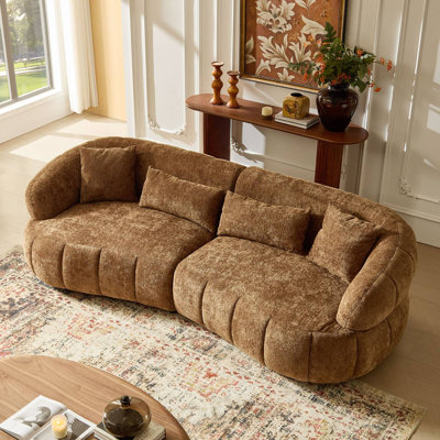 102" Upholstered Curved Sectional Sofa