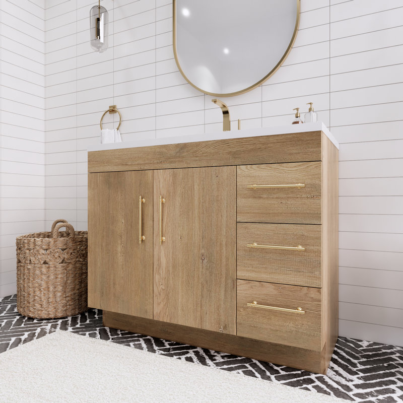 Ensemble de meuble-lavabo simple 42 po Spring, Chêne et teck