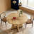 Wooden Round Farmhouse Kitchen Dinner Table for 4-1638403616