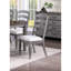 Table à manger classique 9 pièces avec table en tissu gris et 8 chaises d'appoint à dossier plaqué