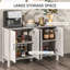 Buffet, buffet 47 po avec 4 portes de grange et 2 tablettes réglables, armoire à café Farmhouse