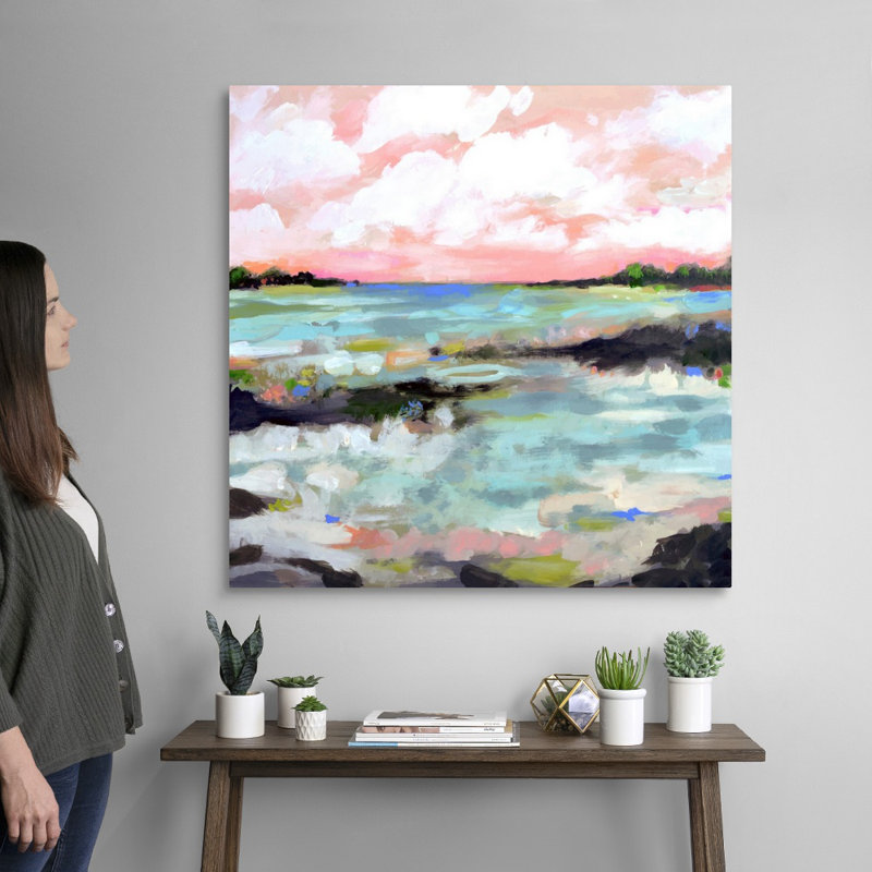 «Surfscape III» par Karen Fields - reproduction d'art, Toile tendue, H 36 po x l 36 po x P 1,25 po