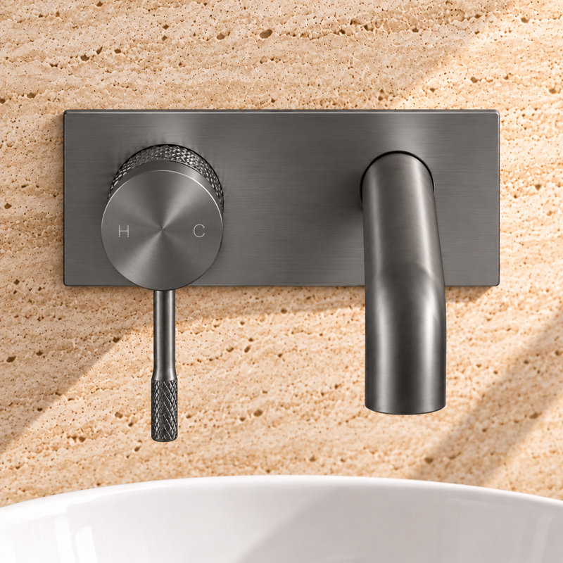 Madrid Wall Mounted Mono Basin Mixer, Gun Metal