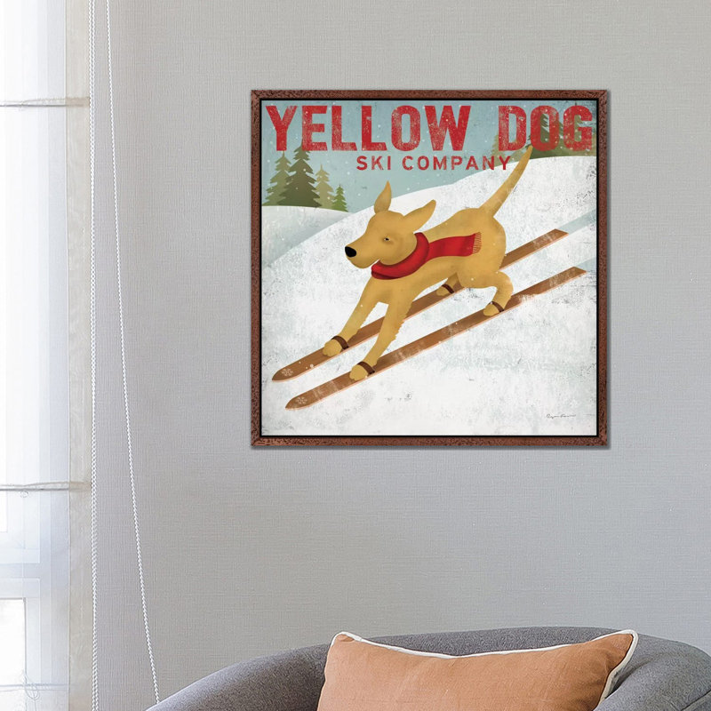Yellow Dog Ski Co. 1 Piece Wall Art on Canvas, 66.04 cm H x 66.04 cm W, Classic Wood Floater Framed
