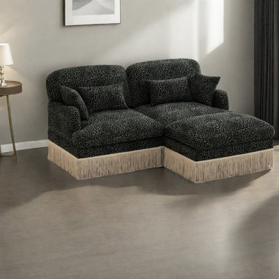 Canapés modulaires à assise profonde, salon moderne léopard chenille