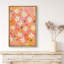 «Playful White Daisy» sur fond pêche chaleureux - images, reproduction d'art sur toile encadrée-1277108903-1277108901