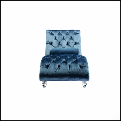 Leisure Concubine Sofa With Acrylic Feet, Padded For Comfort And Modern Aesthetic
