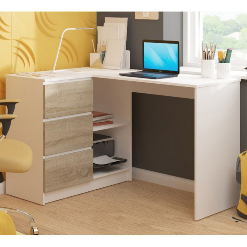 Theroux L-Shape Desk, Left, Red