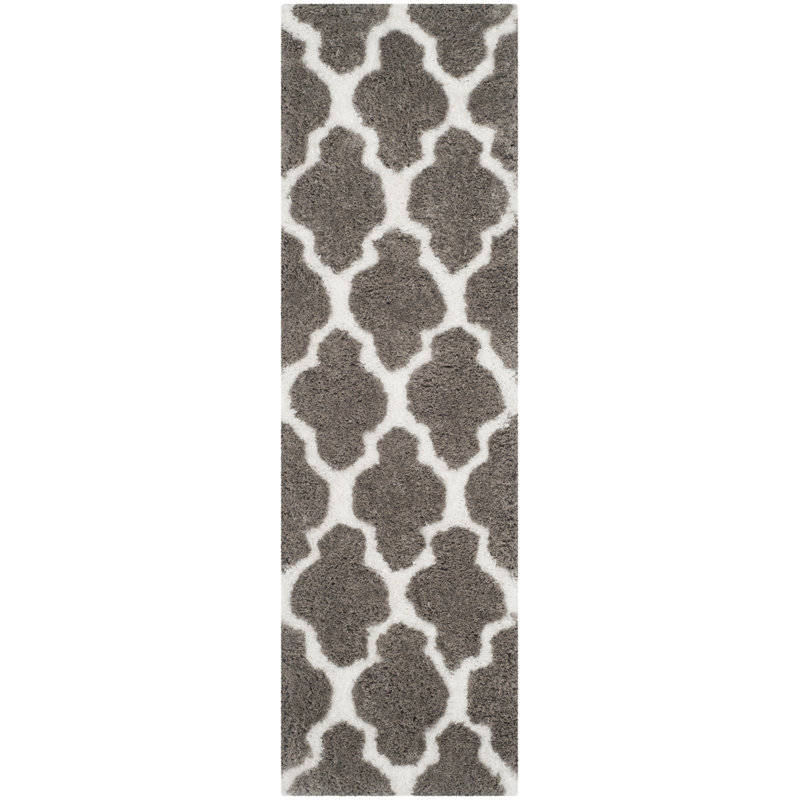 Barcelona Shag Hand Tufted Performance Geometric Rug, Runner 2'3" x 8'