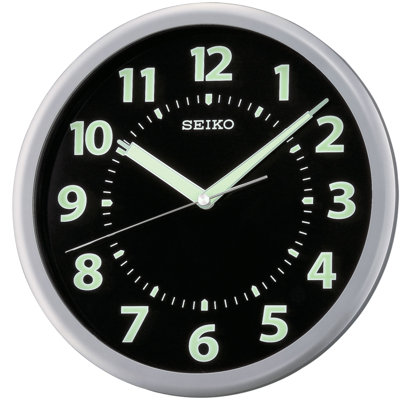 QXA435SLH Wall Clock, Silver-Tone
