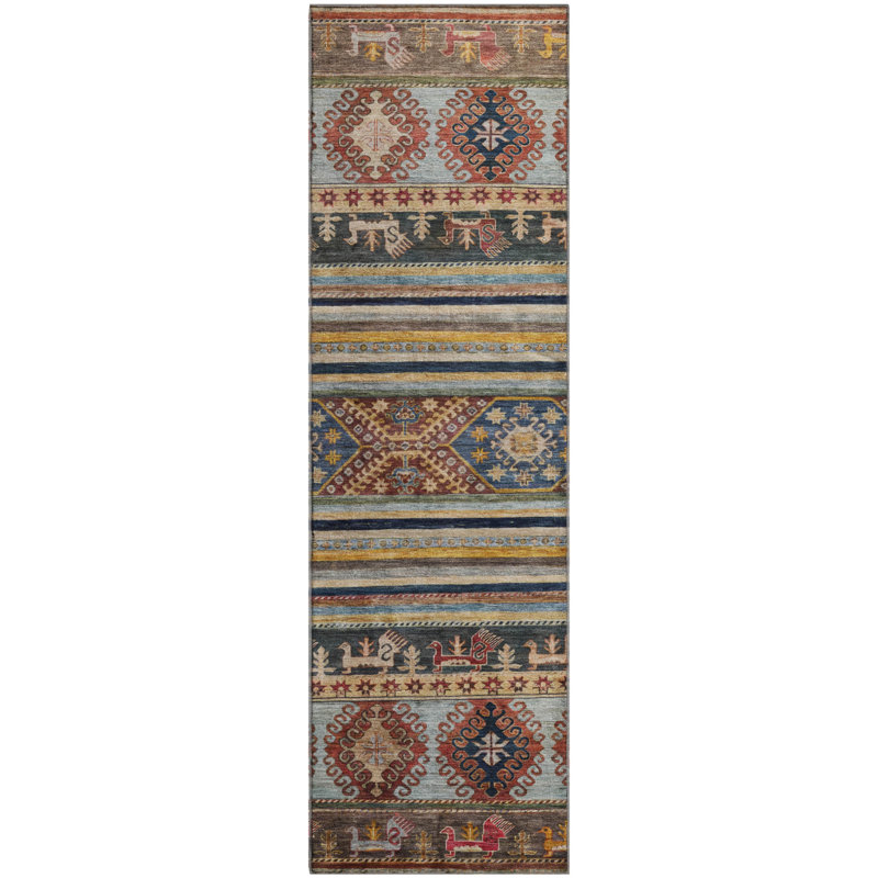 Premium Machine Washable Marasco AMF1626 Global Rug, Runner 2'3" x 7'6"