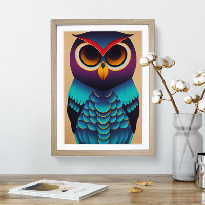 Colourful Owl No.5 Abstract - Single Picture Frame Print
