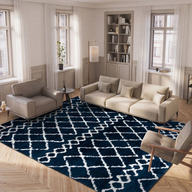Tapis à motif géométrique Triplett Performance, Rectangle 8 pi x 10 pi