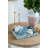 16X13X2" Decorative Rectangle Tray With Blue And White Capiz Design