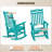 Outdoor Adirondack Rocking Chair HIPS All Weather Oversized Plastic Patio Chair Rocker（Set Of 2）-118762996