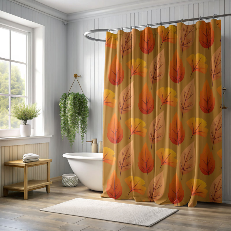 Rideau de douche standard 1 pièce Leafy Grace, H 74 po x l 71 po