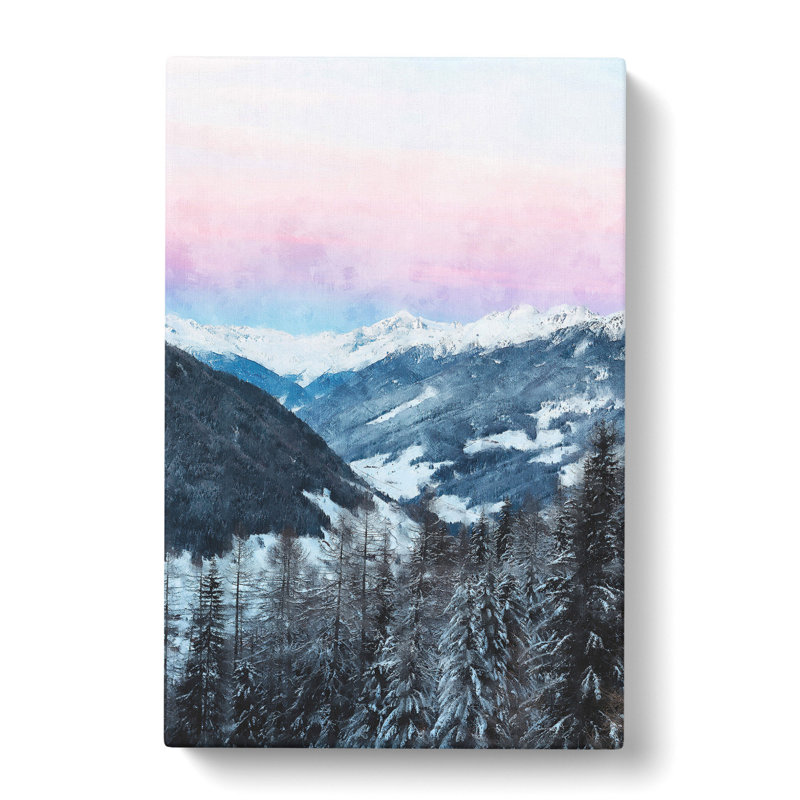 Pink Sky Over The Mountains In Italy - Wrapped Canvas Print, 76cm H x 50cm W x 3cm D