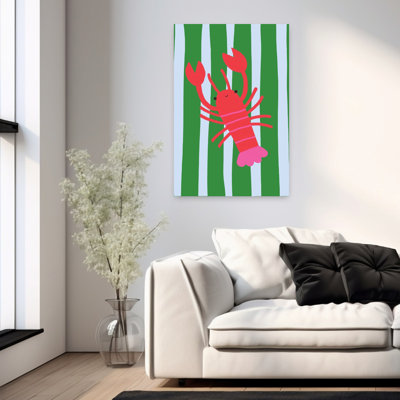 Contemporary Art Contemporary Fish Lobster Beach Ocean Wall Art by Neetesh Kumar - Wrapped Canvas Print