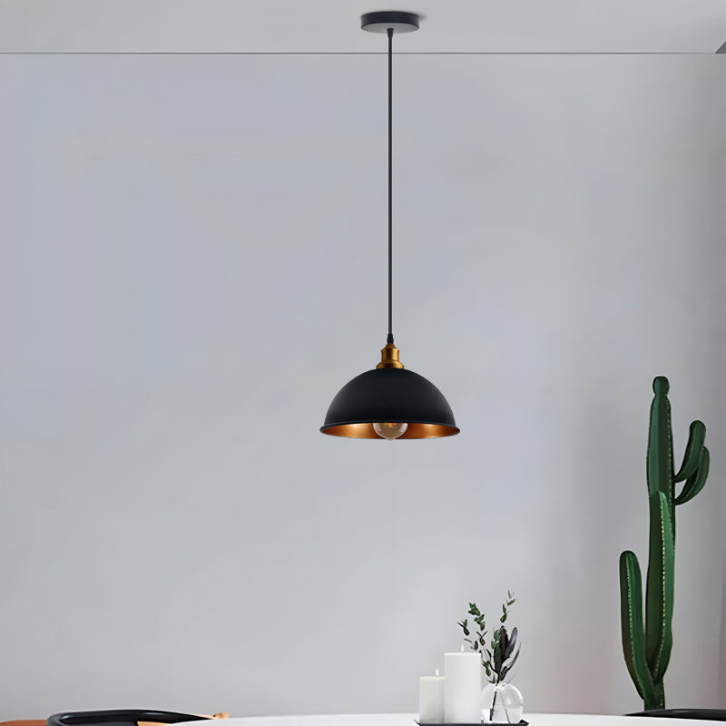 Pendant Light 1 - Light Black And Gold Dome Pendant