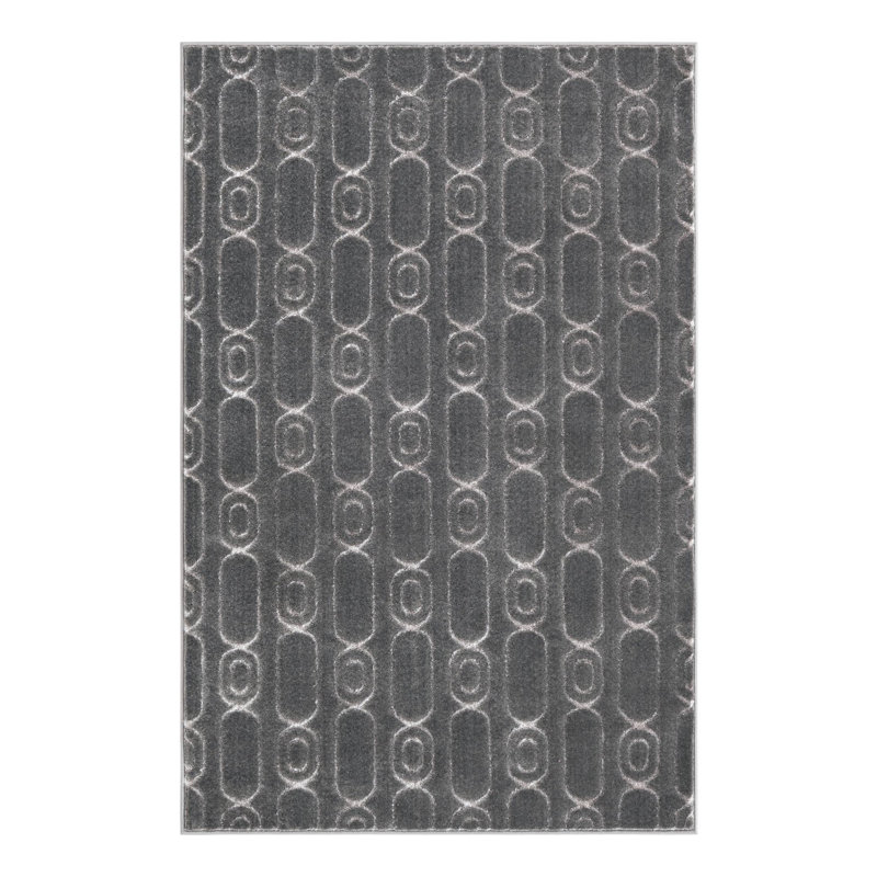Latitude Run® Column Nikica Rug Gray and Silver, Rectangle 4'1" x 6'1"