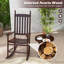 Outdoor Wooden Rocking Chair With Solid Rocking Base Slatted Seat & Back Patio -2064546347