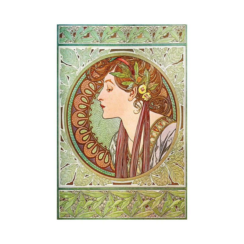 Laurel (1901) by Alphonse Mucha - Wrapped Canvas Print