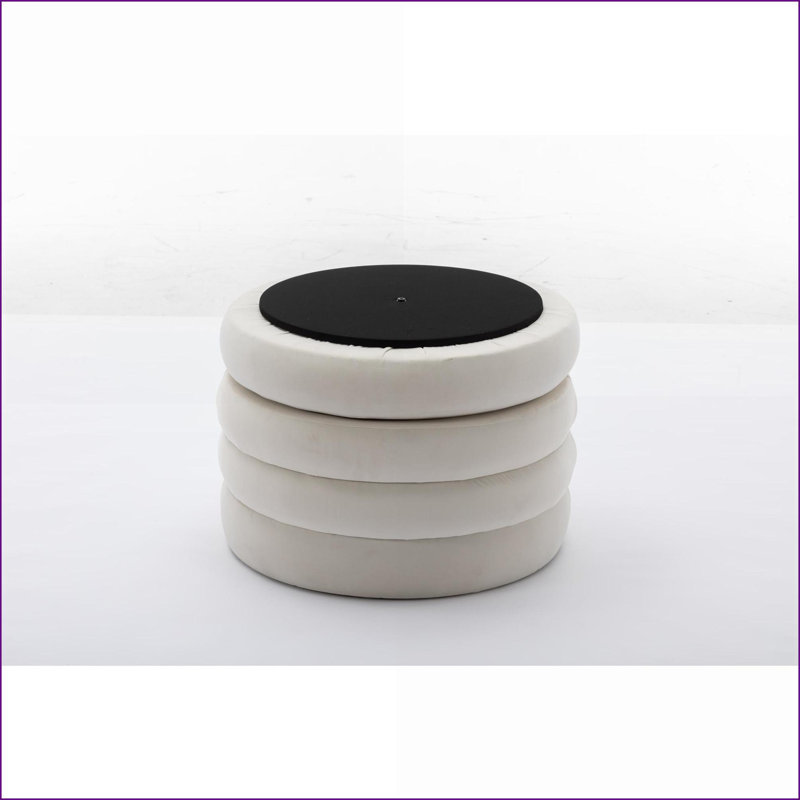Repose-pieds avec rangement, housse réversible - 24,41 po de largeur pour la chambre à coucher, tabouret de pieds, tabouret de maquillage | Velours ivoire