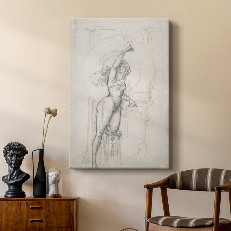Croquis rétro L III - galerie Cavas sur mesure, H 27 po x l 18 po