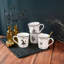 Ensemble de 4 tasses d'Halloween en porcelaine blanche 222 Fifth Elegant Hahant - chapeau de sorcière, citrouille-lanterne, bouteilles de potion et araignée - 20,29 oz