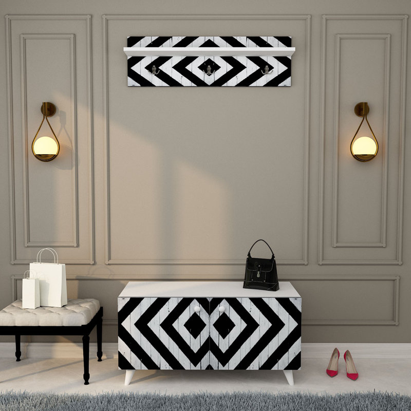 Hall Tree 100cm Wide with Bench and Shoe Storage
