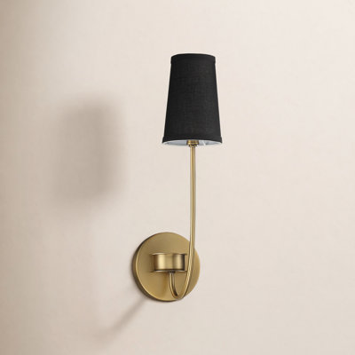 Seeley Single Light Dimmable Brass Armed Sconce