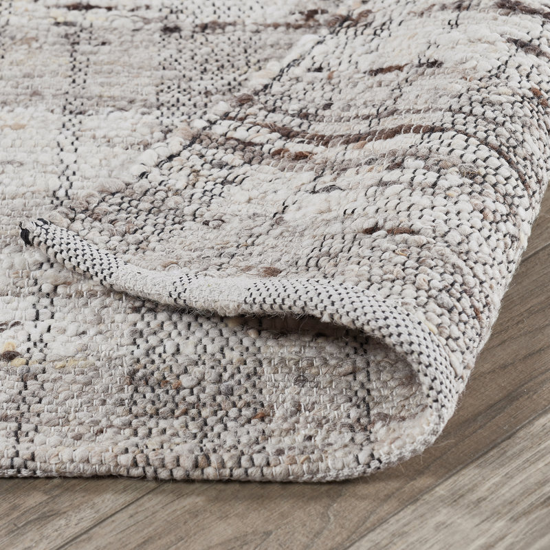 Perth Abstract Area Rug in Ivory, Rectangle 8' x 10'