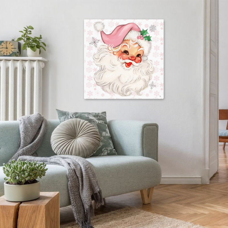 Art de Noël rose rétro rétro, H 32 po x l 32 po