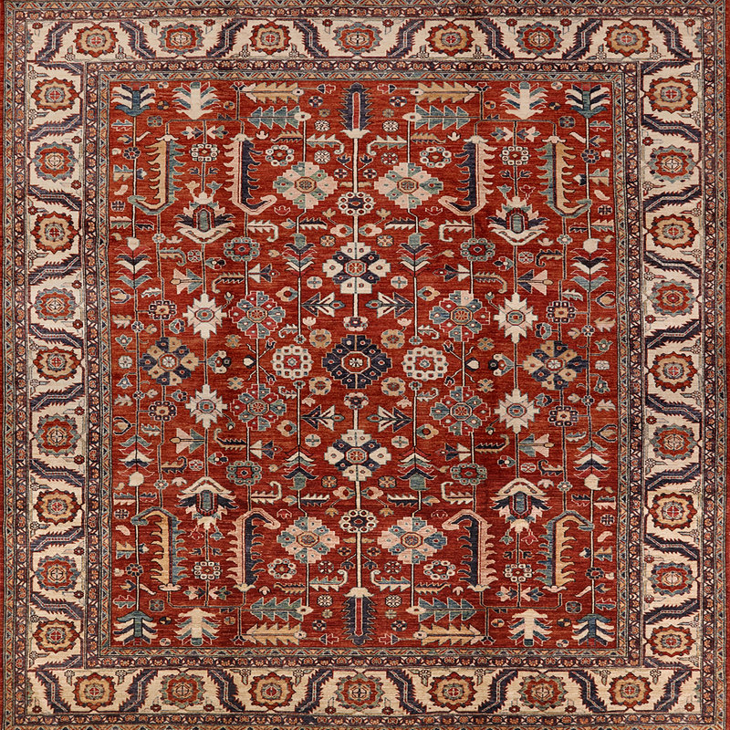Oriental Indoor Rug, Square 3'