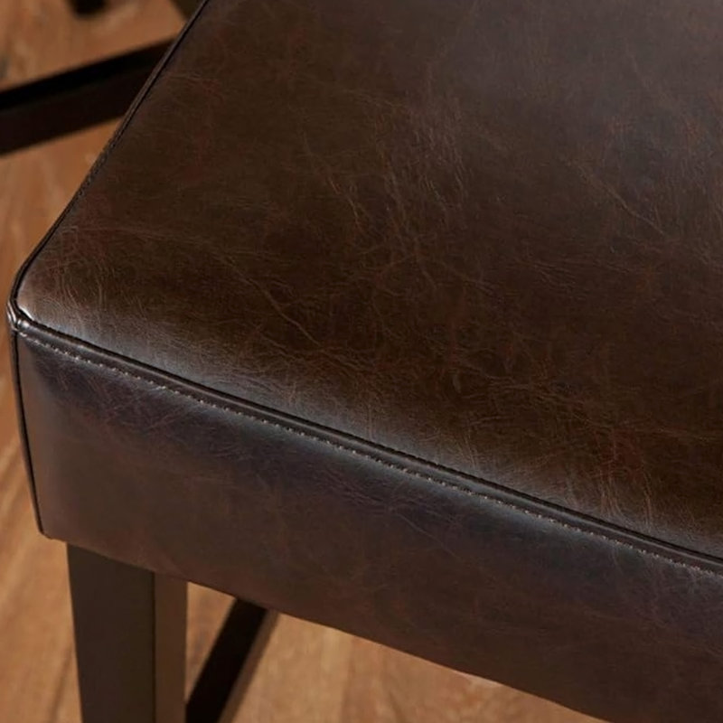 Set of 2, 26.75" Backless Leather Counter Height Barstool