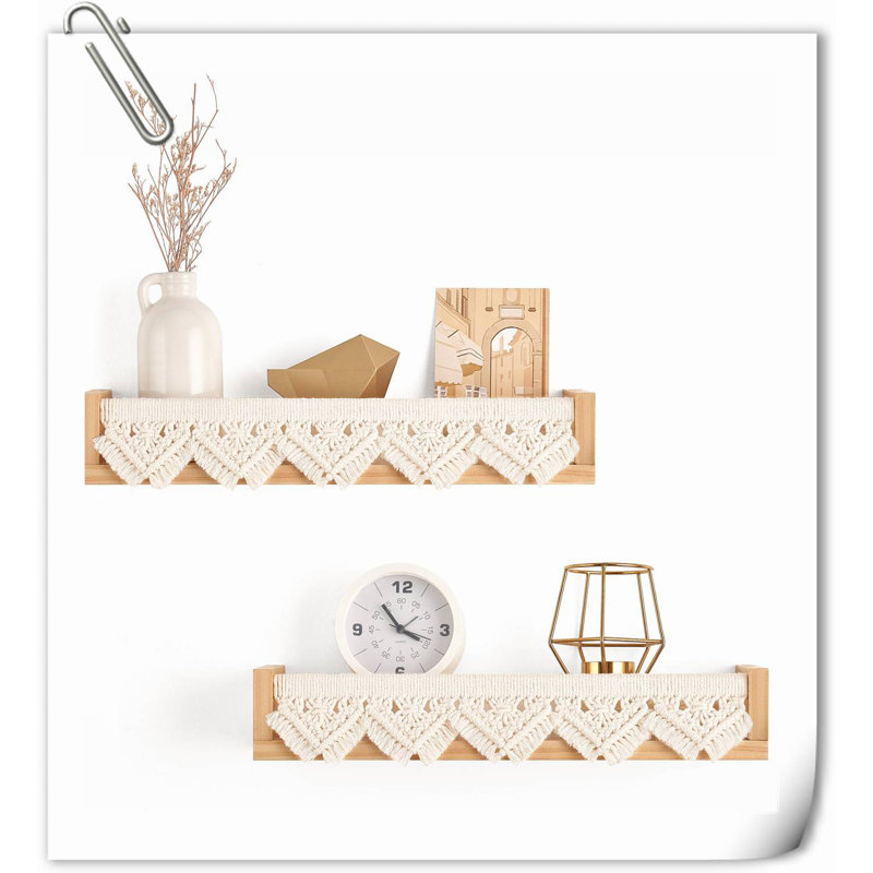 Domita 2 Piece Wood Floating Shelf