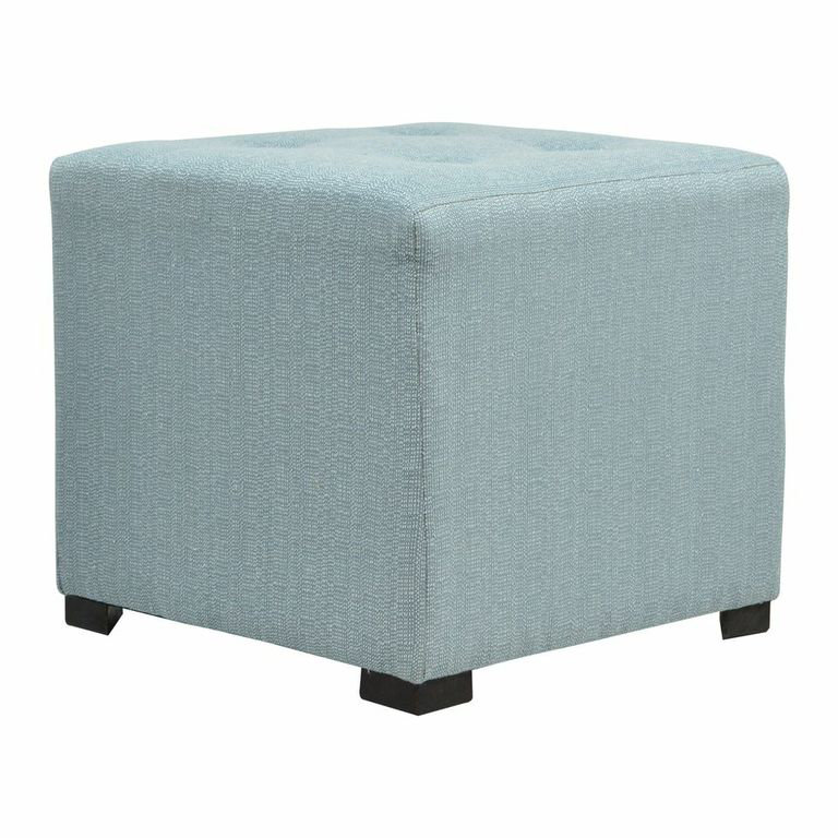 Cube Upholstered Ottoman, Candice Bay Blue