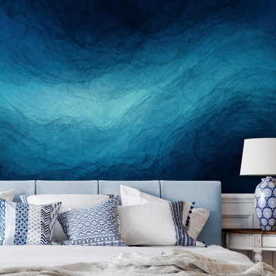 Papier peint adhésif bleu dégradé Wave
